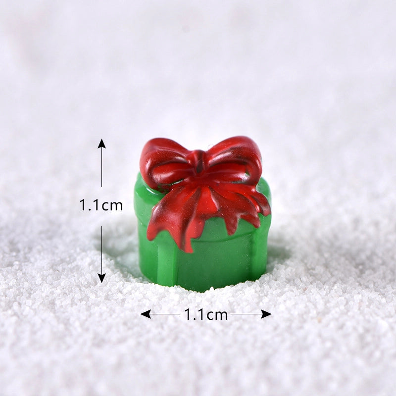 New Christmas Old Man Snowman Micro Landscape Snow Scene Train Box Christmas Socks Small Gift Bells Resin Ornaments