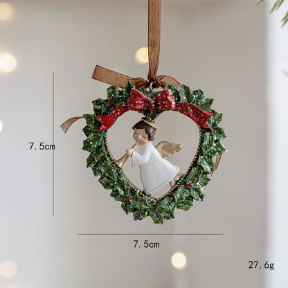 Christmas Elegant Minimalist Heart Shape Resin Holiday Banquet Travel Hanging Ornaments Decorations Hanging Ornaments