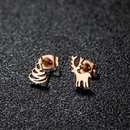 1 Pair Christmas Sweet Minimalist Snowflake Irregular Polishing Plating 304 Stainless Steel 18K Gold Plated Ear Studs