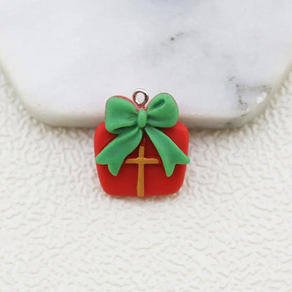DIY Jewelry Accessories Resin Christmas Series Pendant Christmas Snowflake Hat Bear Key Chain Pendant Pendant