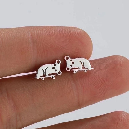 1 Pair Fashion Animal 304 Stainless Steel 18K Gold Plated Ear Studs