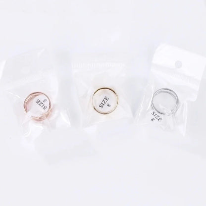 Minimalist Solid Color Titanium Steel Metal Inlay Artificial Gemstones Open Ring