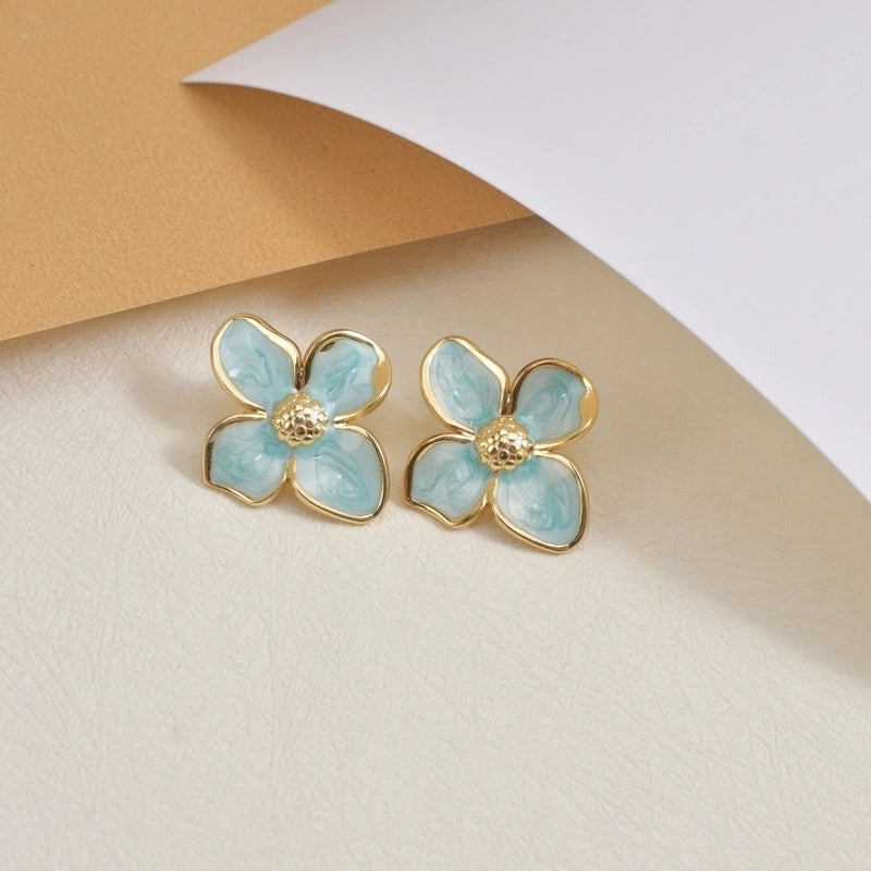1 Pair Casual Pastoral Minimalist Flower 304 Stainless Steel Ear Studs