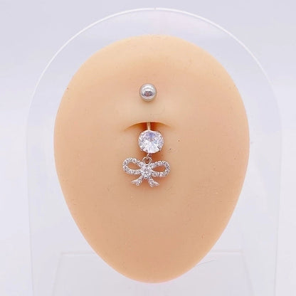 1 Piece Fashion Star Heart Shape Butterfly Stainless Steel Inlay Zircon Belly Ring