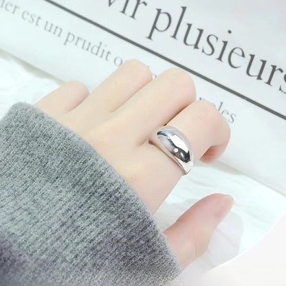 Minimalist Classic Style Solid Color Titanium Steel 18K Gold Plated Polishing Plating Rings