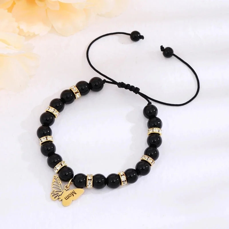 Basic Modern Style Classic Style Letter Butterfly 18K Gold Plated Alloy Stone Drawstring Bracelets