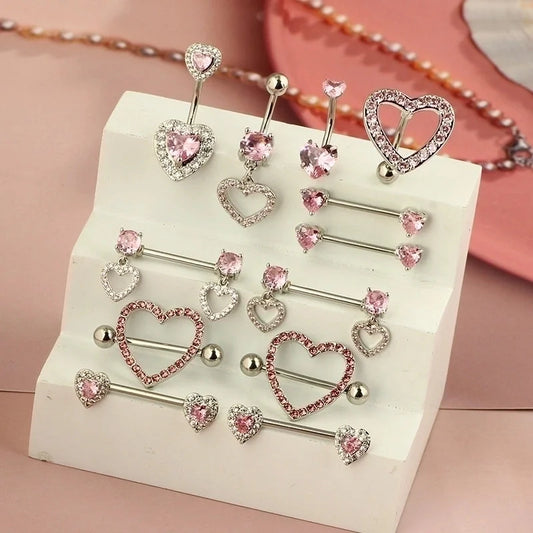 1 Piece 1 Set 1 Pair Belly Rings Minimalist Solid Color 304 Stainless Steel Inlay Rhinestones Belly Rings