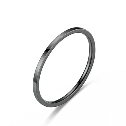 Minimalist Solid Color Titanium Steel 18K Gold Plated Polishing Rings