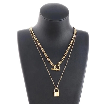 Titanium Steel 18K Gold Plated Fashion Plating Geometric Necklace