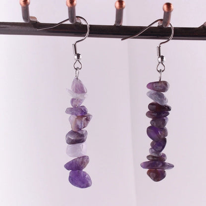 Fashion Irregular Natural Stone Handmade Drop Earrings 1 Pair