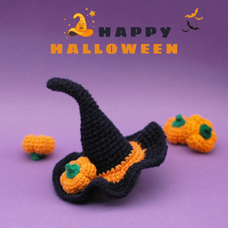 Pet Hat New Pet Halloween Handmade Witch Hat Wool Cat Dog Rabbit Christmas Photo Accessories