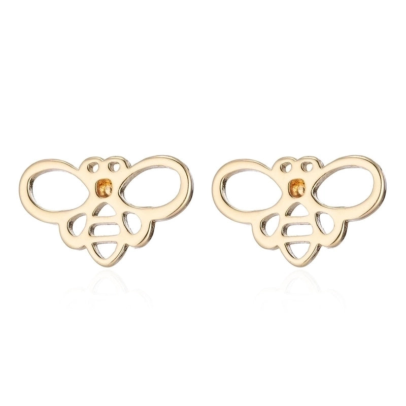 Minimalist Christmas Tree Heart Shape Elk Stainless Steel Plating Hollow Out Ear Studs 1 Pair