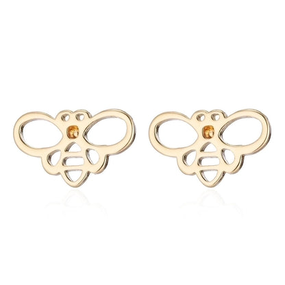 Minimalist Christmas Tree Heart Shape Elk Stainless Steel Plating Hollow Out Ear Studs 1 Pair