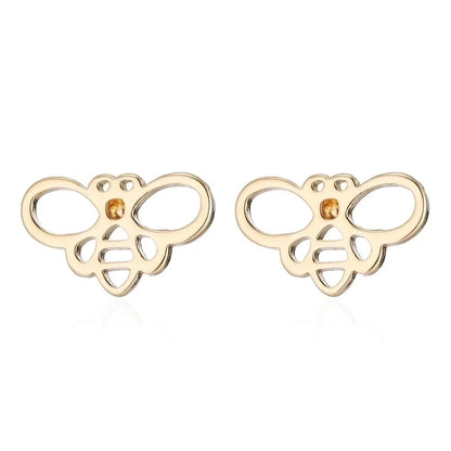 Minimalist Christmas Tree Heart Shape Elk Stainless Steel Plating Hollow Out Ear Studs 1 Pair