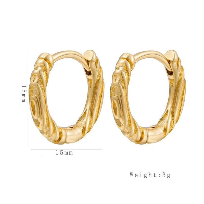 1 Pair Casual Minimalist Irregular Circle Round Irregular Copper Copper 18K Gold Plated Earrings