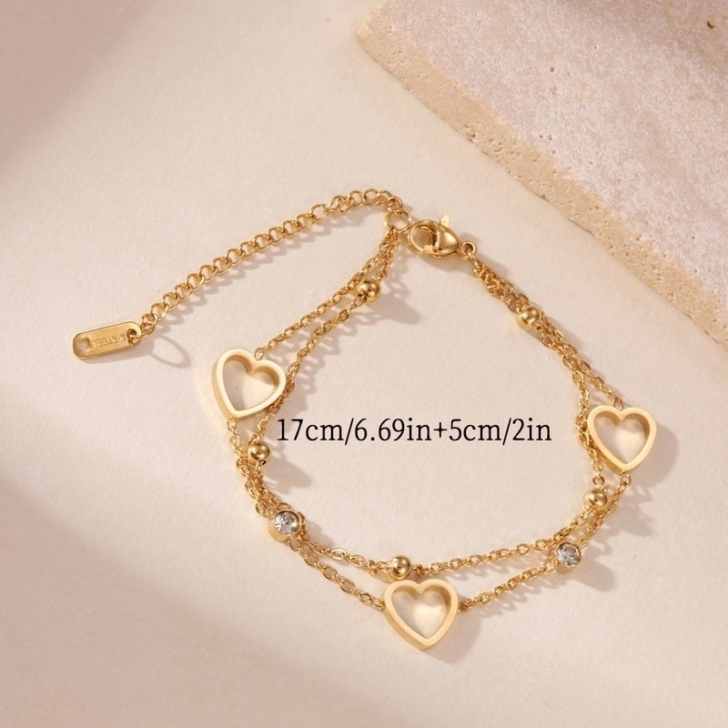 Minimalist Classic Style Four Leaf Clover Star Moon 304 Stainless Steel Cable Chain Bracelets In Bulk