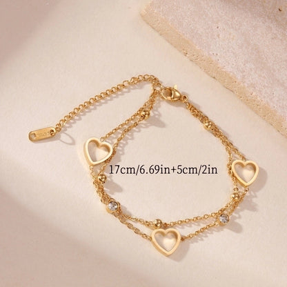 Minimalist Classic Style Four Leaf Clover Star Moon 304 Stainless Steel Cable Chain Bracelets In Bulk