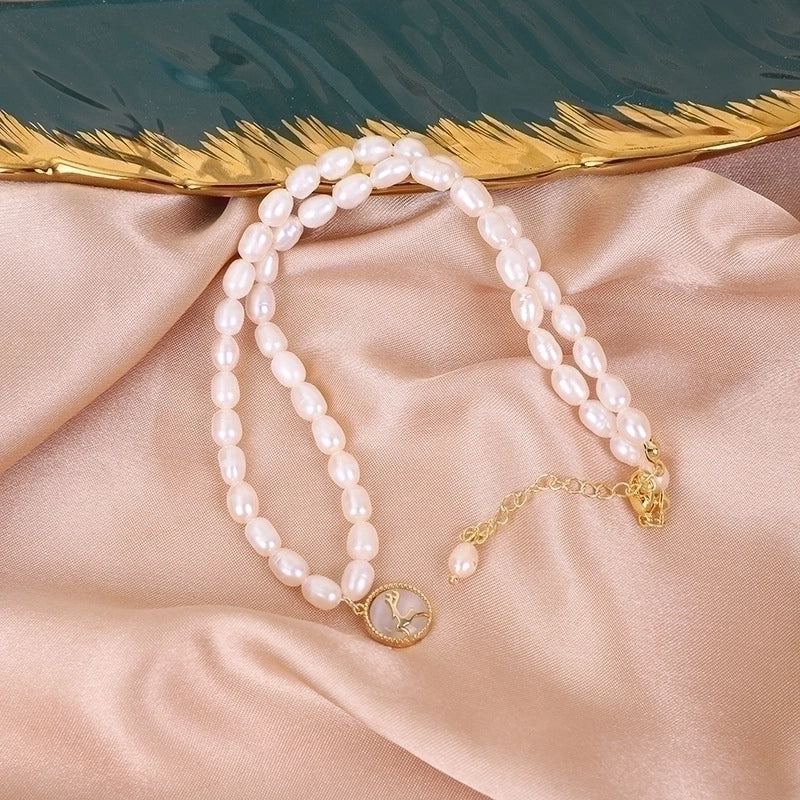 Alloy Freshwater Pearl Copper Fashion Solid Color Irregular Necklace