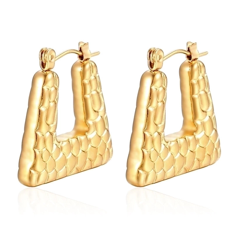 1 Pair Minimalist Classic Style Solid Color Plating 201 Stainless Steel 18K Gold Plated Earrings