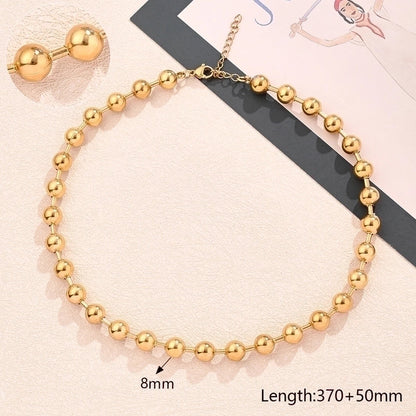 Modern Style Minimalist Round Oval Solid Color 304 Stainless Steel 18K Gold Plated Polishing Plating Necklace