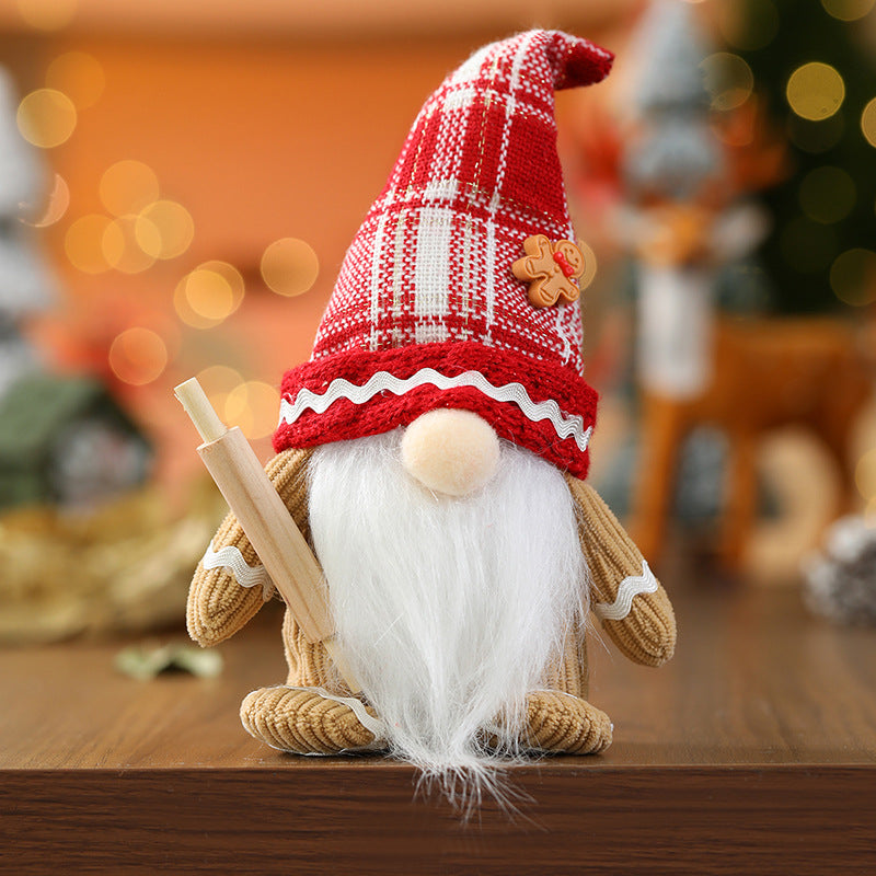 Christmas Faceless Old Man Figurine Cartoon Faceless Doll Figurine Gnome Hanging Window Display Decoration