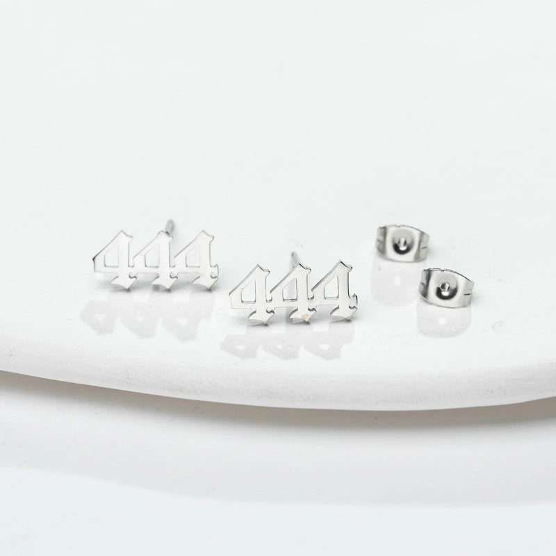 1 Pair Minimalist Number Plating Hollow Out 304 Stainless Steel 18K Gold Plated Ear Studs