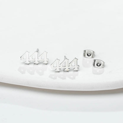 1 Pair Minimalist Number Plating Hollow Out 304 Stainless Steel 18K Gold Plated Ear Studs