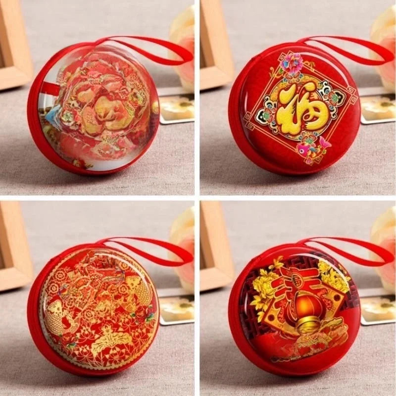 Unisex Santa Claus Tinplate Zipper Kids Wallets