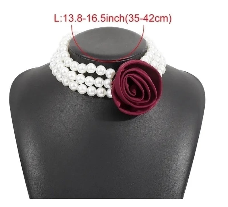 Elegant Flower Imitation Pearl Women's Necklace
