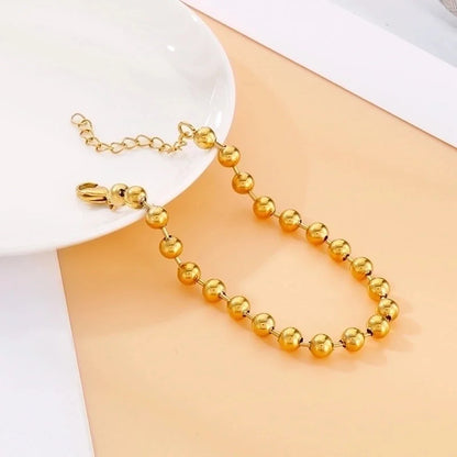 Basic Solid Color Titanium Steel 18K Gold Plated Bracelets In Bulk