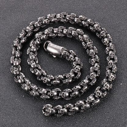 Punk Skull Titanium Steel Plating Halloween Men's Necklace