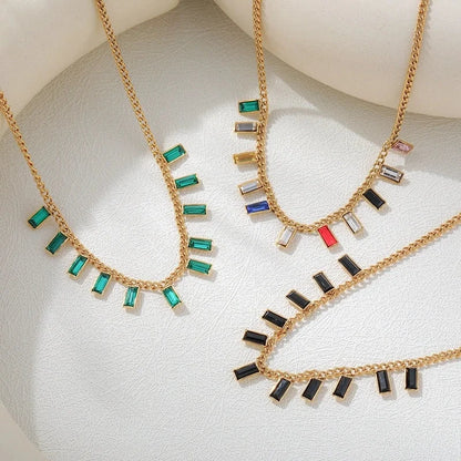 Retro Vacation Classic Style Geometric 304 Stainless Steel 18K Gold Plated Pendant Necklace Multi Charms Necklace