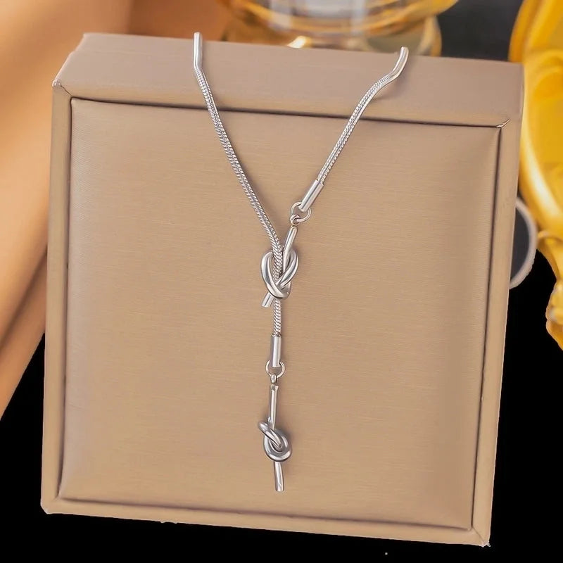 Sweet Solid Color Titanium Steel Plating Pendant Necklace