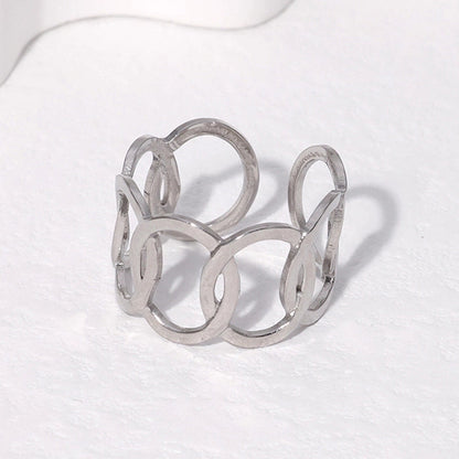 Fashion Geometric Stainless Steel Plating Open Ring