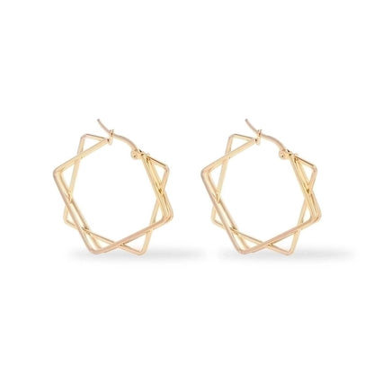 1 Pair Fashion Geometric Plating 201 Stainless Steel 18K Gold Plated Earrings