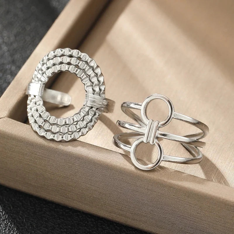 Exaggerated Minimalist Geometric 304 Stainless Steel Gold Plated Plating Open Rings