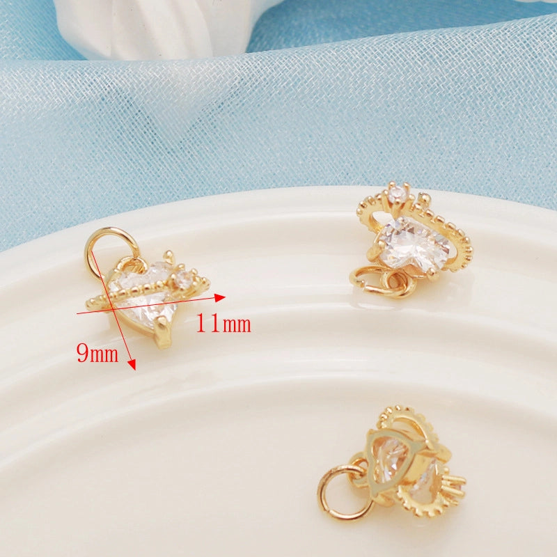 1 Piece Alloy Heart Shape Flower Pendant