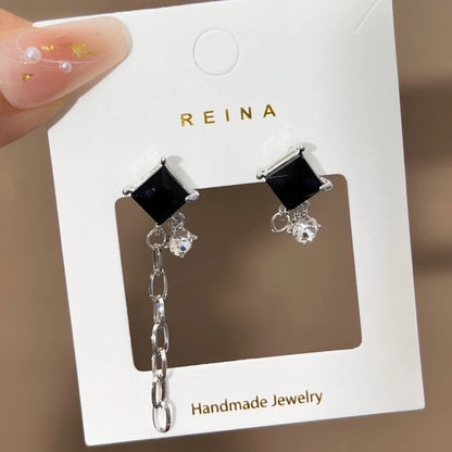 1 Pair Fashion Leaf Flower Bow Knot Imitation Pearl Alloy Rhinestones Earrings