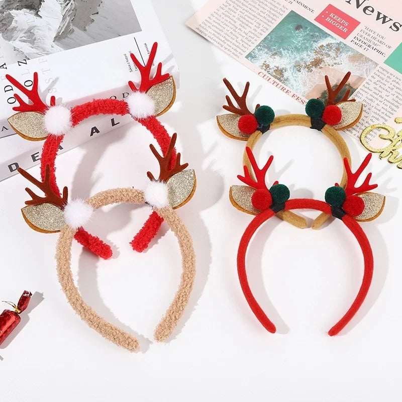 Christmas Headband Cartoon Plush Elk Headband Christmas Party Decoration Headband Headband