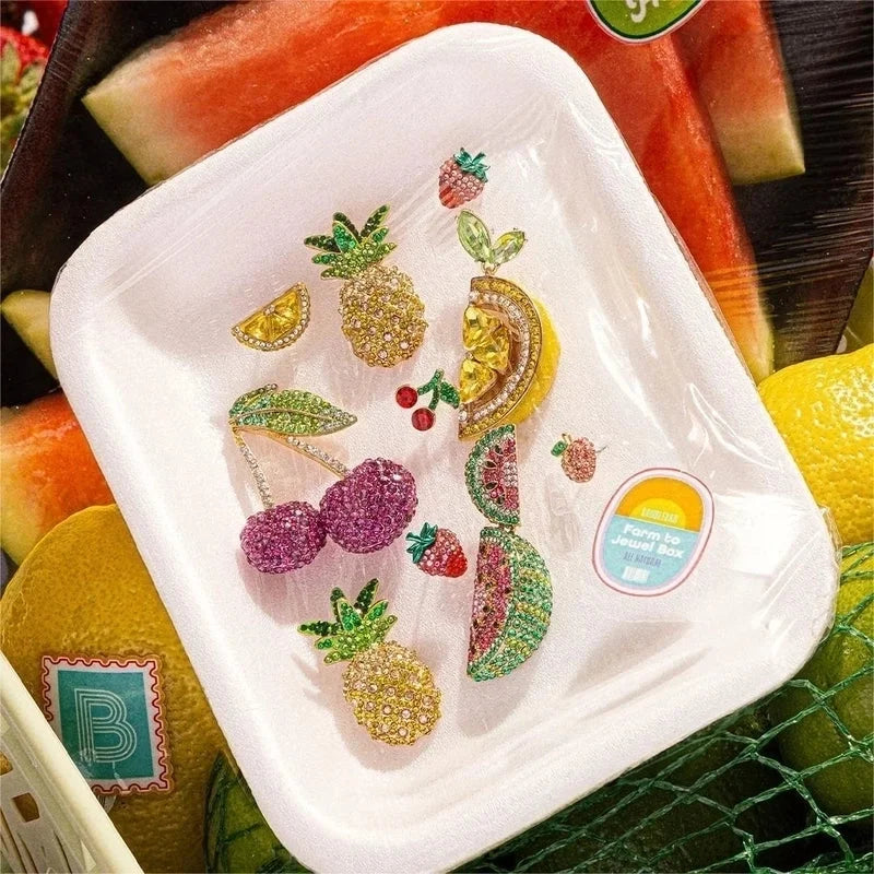 1 Pair Minimalist Classic Style Streetwear Cherry Plating Copper Zircon Gold Plated Ear Studs