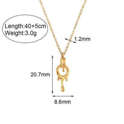 Fashion Ellipse Quadrilateral Round Geometric Stainless Steel 18K Gold Plated Necklaces