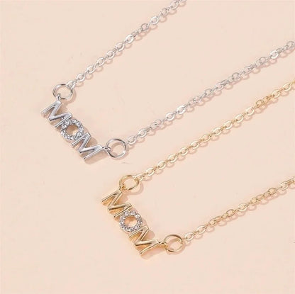 Necklace Simple English Alphabet Necklace Mother Pendant Clavicle Chain Mom Copper Necklace