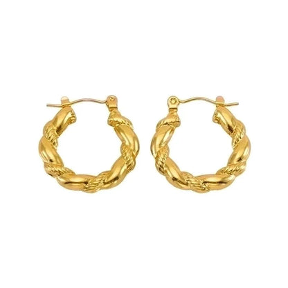 1 Piece Minimalist Classic Style Solid Color Polishing Plating Stainless Steel Titanium Steel Titanium Steel 18K Gold Plated Earrings