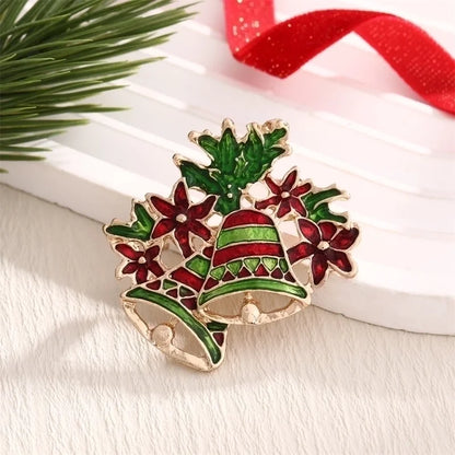 Cute Christmas Pin Bell Alloy Enamel Women's Brooches