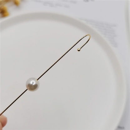 2 Pieces Trendy Zircon Ear Hook Piercing Ear Pin Female Net Red Personality Design Surrounding Ear Bone Clip Oblique Line Earrings