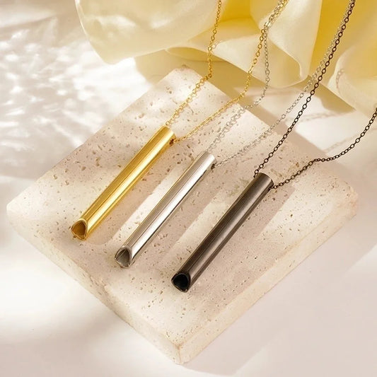 Minimalist Classic Style Solid Color 304 Stainless Steel Plating Pendant Necklace