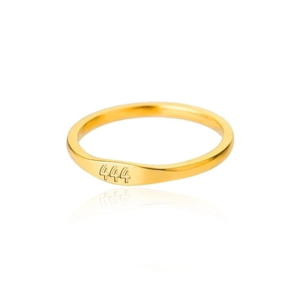 1 Piece Minimalist Number Stainless Steel Inlaid Gold Rings