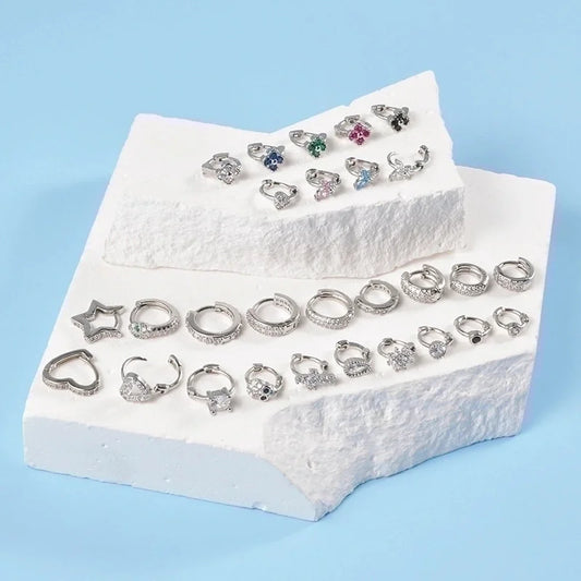 1 Piece Elegant Flower Butterfly Inlay Copper Rhinestones Zircon Earrings