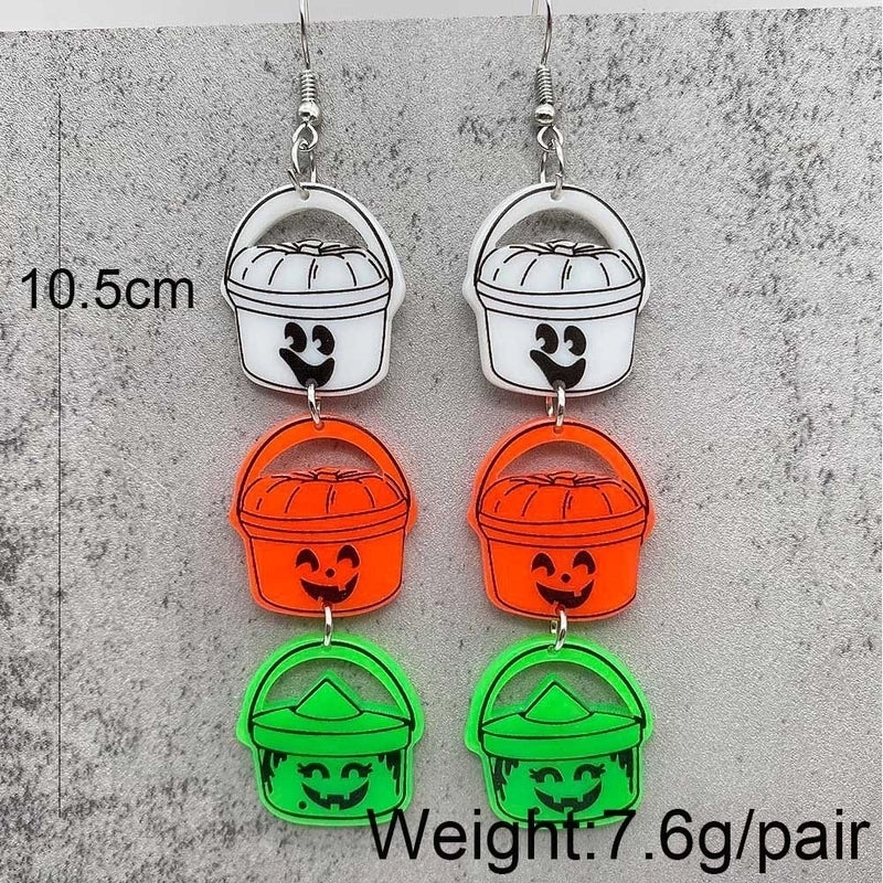 1 Pair Streetwear Halloween Pattern Arylic Drop Earrings