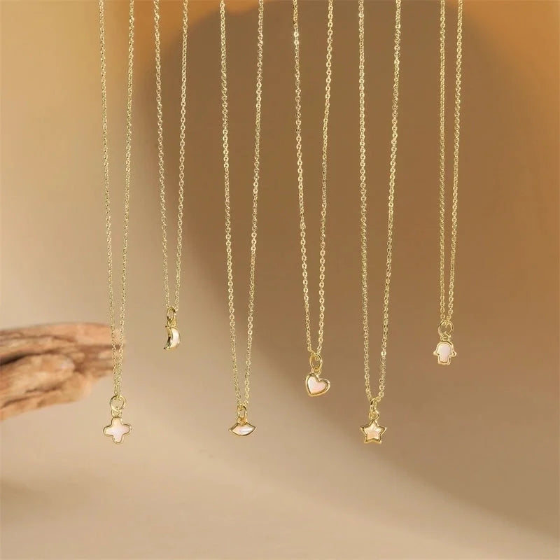 Copper 14K Gold Plated Palm Pendant Necklace